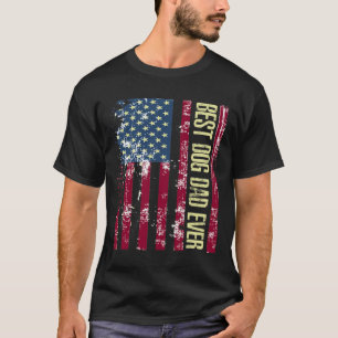 Mens Best Dog Vater je Gift Shirt American Flag Fl