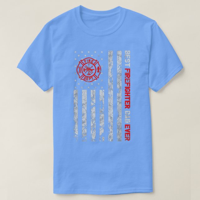 Mens Best Firefighter Vater je American Flag Firem T-Shirt (Design vorne)