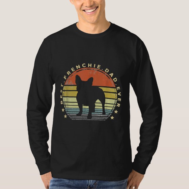 Mens Best Frenchie Vater je Daddy French Bulldog D T-Shirt (Vorderseite)