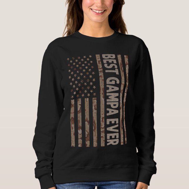 Mens Best Gampa Ever US American Flag Großartige F Sweatshirt (Vorderseite)