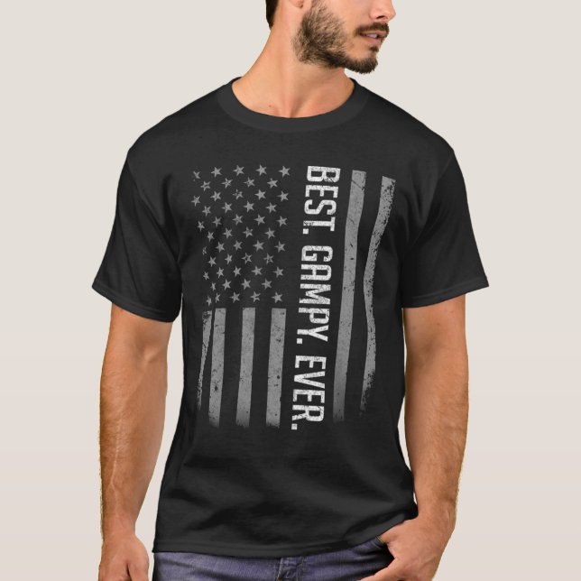 Mens Best Gampy Ever US American Flag Shirt Gesche (Vorderseite)
