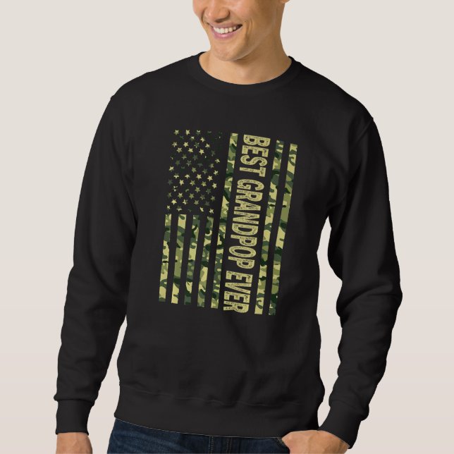 Mens Best Grandpop je US-amerikanische Flagge Groß Sweatshirt (Vorderseite)