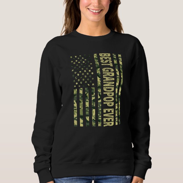 Mens Best Grandpop je US-amerikanische Flagge Groß Sweatshirt (Vorderseite)