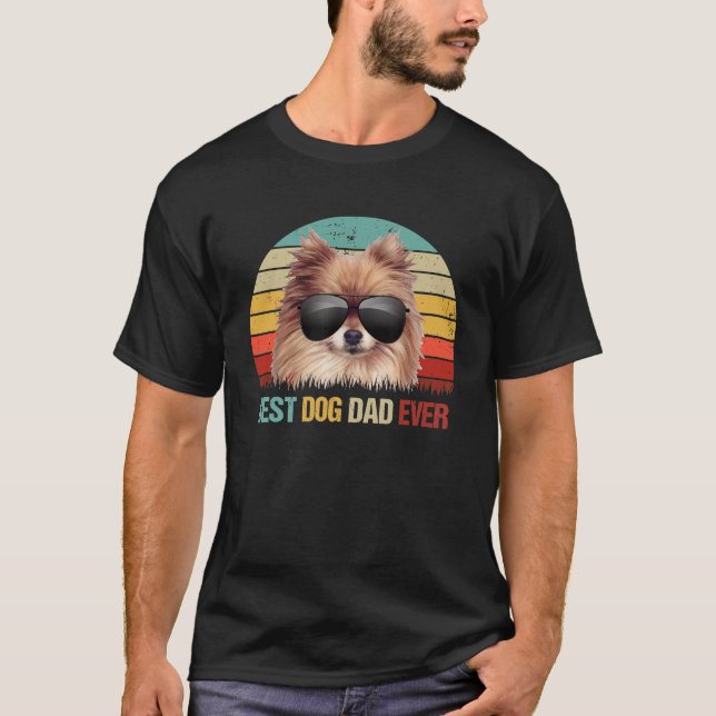 Mens Best Hund Vater je Spitz Shirt Vathers Da (Vorderseite)