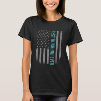 Mens Best Husband Ever American Flag   For Father' T-Shirt