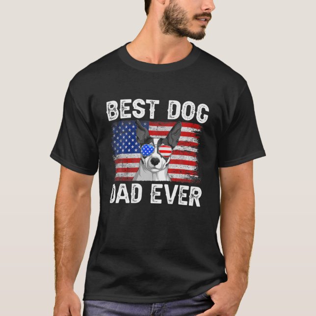 Mens Best Jack Russell Terrier Vater Ever American T-Shirt (Vorderseite)