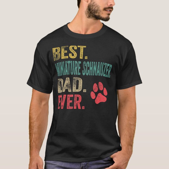 Mens Best Miniature Schnauzer Vater Vintag T-Shirt (Vorderseite)