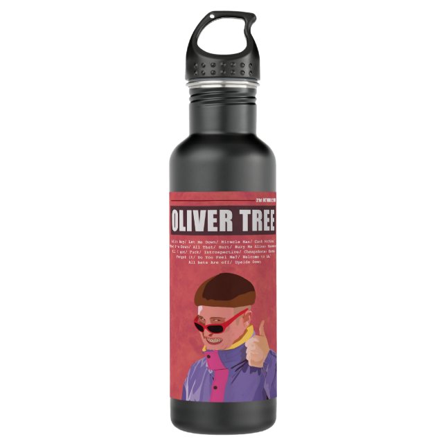 Mens Best Oliver Tree Album Rap Hiphop Rare Music Edelstahlflasche (Vorderseite)