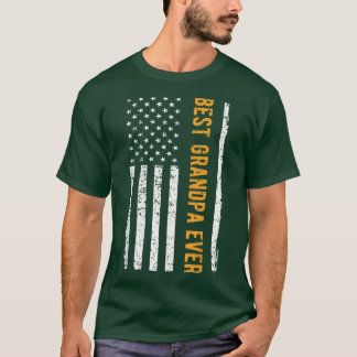 Mens Best Opa je US-amerikanische Flagge Großfahne T-Shirt