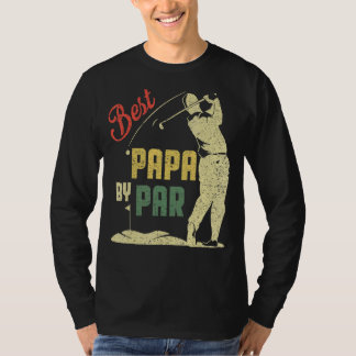 Mens Best Papa By Par Vatertag Golf Golfer 3 T-Shirt