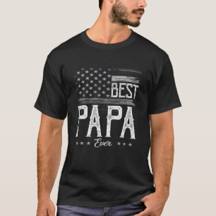 Mens Best Papa Ever American Flag Grandpa-Geschenk T-Shirt
