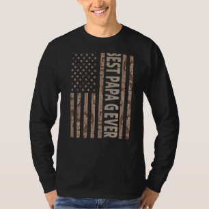 Mens Best Papa G je US American Flag Großartige Fa T-Shirt