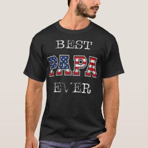 Mens Best Papa je Gift Patriotic US Flag Vater T-Shirt