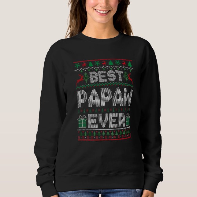 Mens Best Papaw Ever Christmas Pajamas Matching Ug Sweatshirt (Vorderseite)