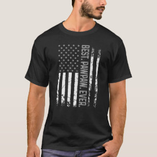 Mens Best Pawpaw je Merica Patriotic USA Flag Fahn T-Shirt