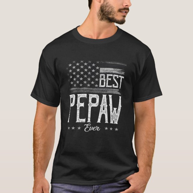Mens Best Pepaw jemals American Flag Grandpa-Gesch T-Shirt (Vorderseite)