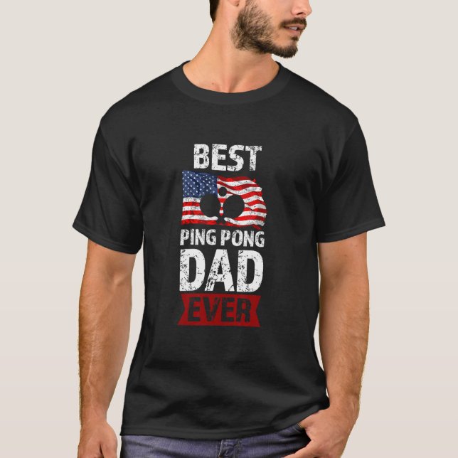 Mens best ping pong Papa je Tischtennis T-Shirt (Vorderseite)