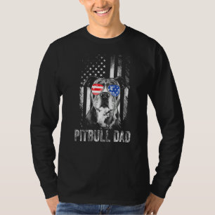 Mens Best Pitbull Vater je amerikanischer Flaggenh T-Shirt