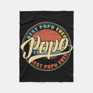 Mens Best Popo Ever Vintag Retro Funny Gifts Vater Fleecedecke