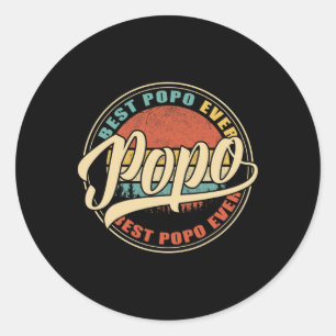 Mens Best Popo Ever Vintag Retro Funny Gifts Vater Runder Aufkleber