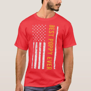 Mens Best Poppy je US-amerikanische Flagge Großvat T-Shirt
