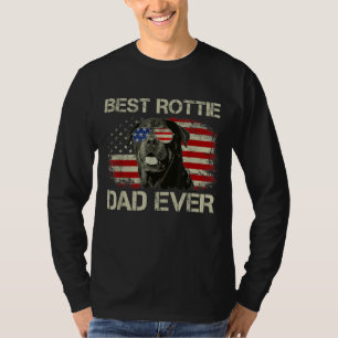 Mens Best Rottie Vater je Rottweiler American Flag T-Shirt