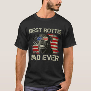 Mens Best Rottie Vater je Rottweiler American Flag T-Shirt