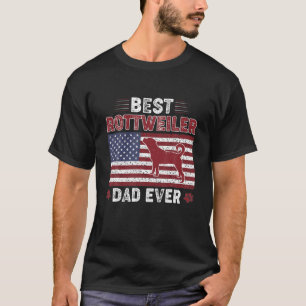 Mens Best Rottweiler Vater je amerikanische Flagge T-Shirt