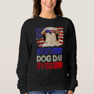 Mens Best Shih Tzu Vater Ever American Flag Patrio Sweatshirt