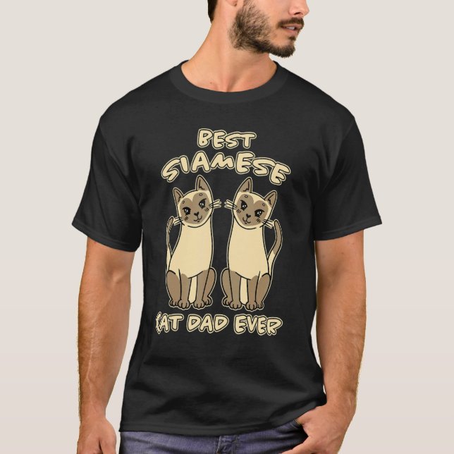Mens Best Siamese Katze Vater je Katze Vater Vater T-Shirt (Vorderseite)