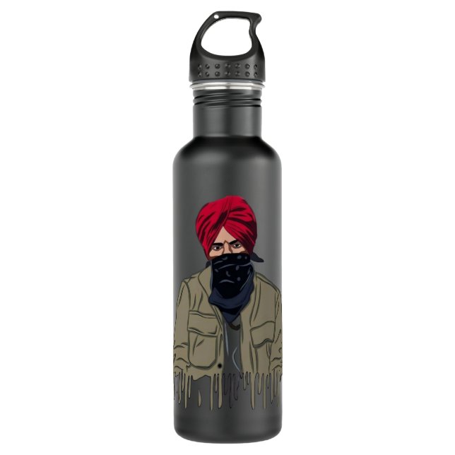 Mens Best Sidhu Indian Moose Singer Wala Songwrite Edelstahlflasche (Vorderseite)
