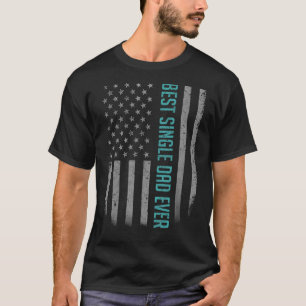 Mens Best Single Vater je amerikanische Flagge für T-Shirt