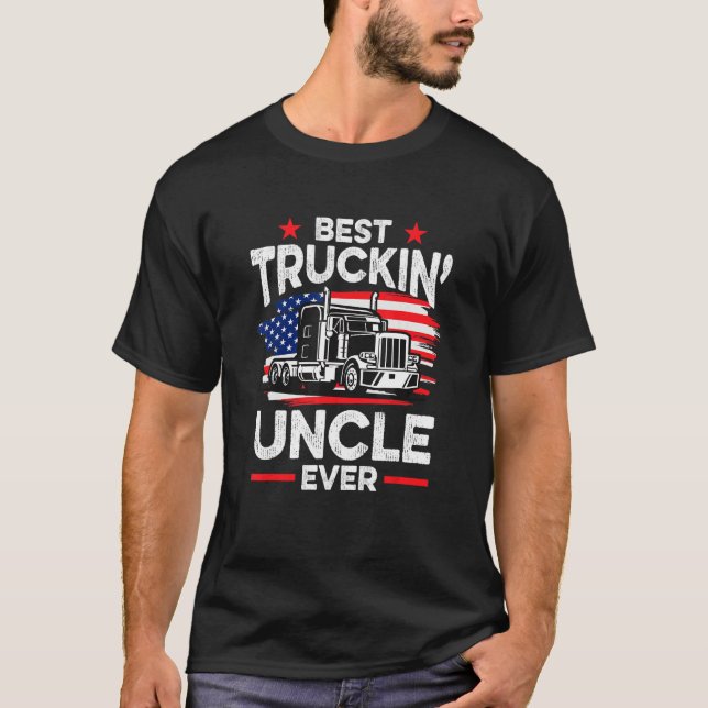 Mens Best Truckin' Uncle Ever  Americian Trucker T-Shirt (Vorderseite)