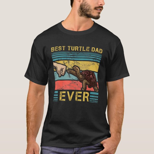 Mens Best Turtle Vater je Vaterhood Tortoise Rept T-Shirt (Vorderseite)