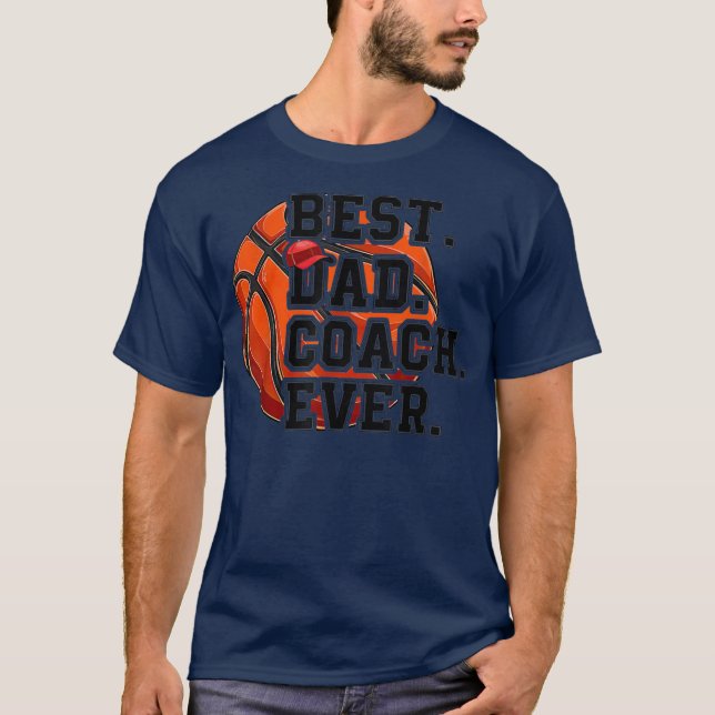 Mens Best Vater Basketballtrainer je Vatertag T-Shirt (Vorderseite)