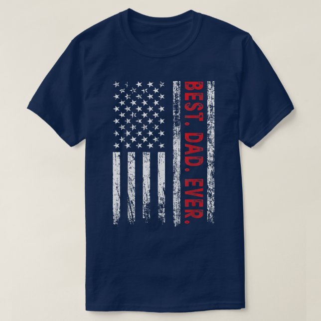 Mens Best Vater je amerikanischer Flaggenvater Gro T-Shirt (Design vorne)