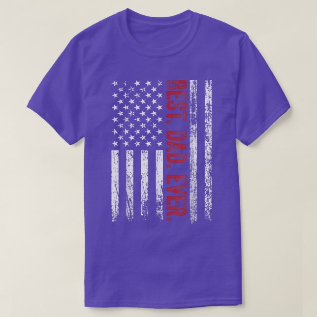 Mens Best Vater jemals US-Flagge Patriotische Fahn T-Shirt (Design vorne)