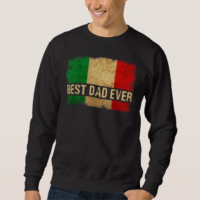 Mens Bester Italienischer Vater je Italienische Fl Sweatshirt (Vorderseite)