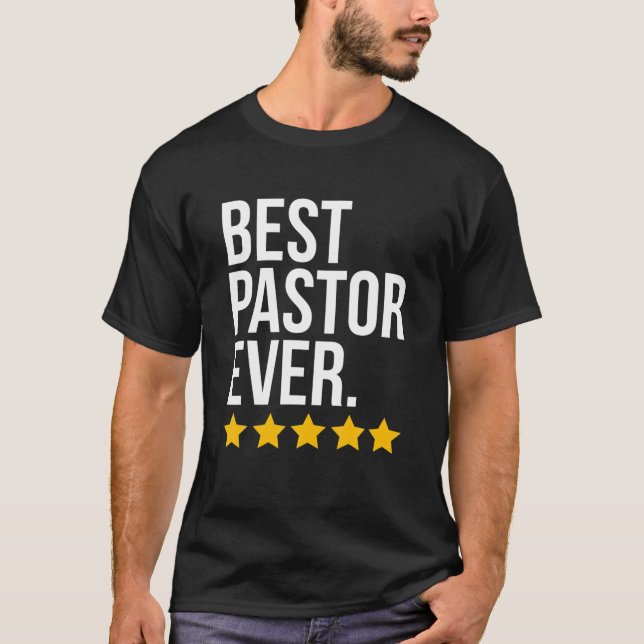 Mens Bester Pastor je Bischof Funny Priest T-Shirt (Vorderseite)