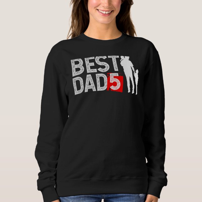 Mens bester Vater 5 oder bester Vater von fünf Kin Sweatshirt (Vorderseite)