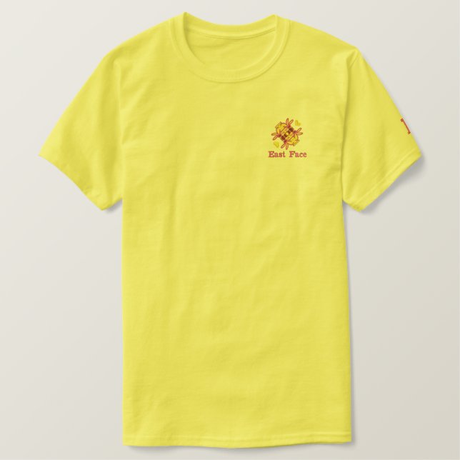 Mens' bestickter Basic-T - Shirt (Design vorne)