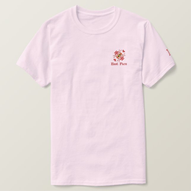 Mens' bestickter Basic-T - Shirt (Design vorne)