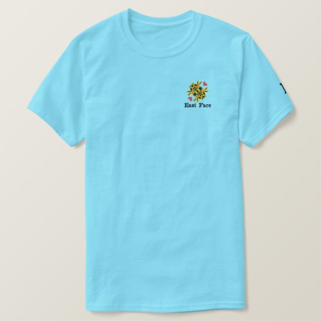 Mens' bestickter Basic-T - Shirt (Design vorne)