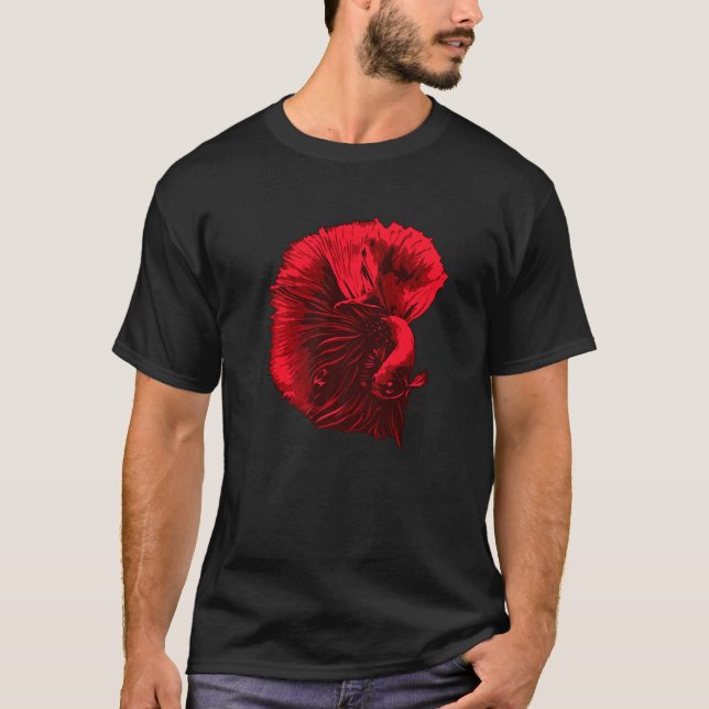 Mens Betta Fisch Siam Kämpfen Fisch Aquarium T-Shirt (Vorderseite)