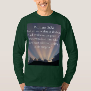 Mens Bibelvers Römer 8:28 Bibel Lange Ärmel T-Shir T-Shirt