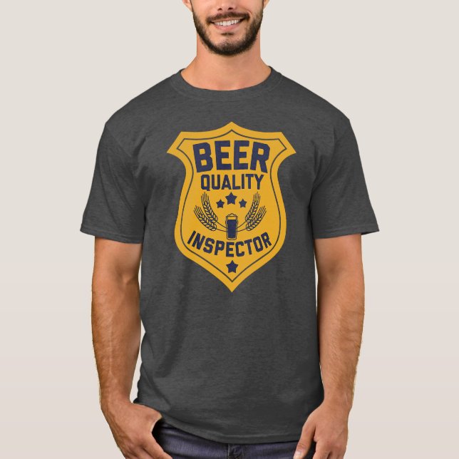 Mens Bierqualitätsinspektor lustigen Papa Opa T-Shirt (Vorderseite)