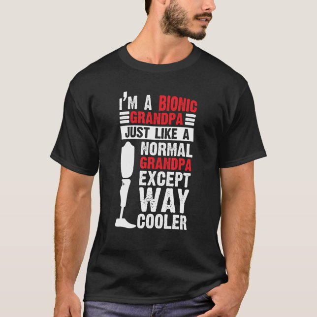 Mens Bionic Grandpa Schulterknie Leg Brace Surger T-Shirt (Vorderseite)
