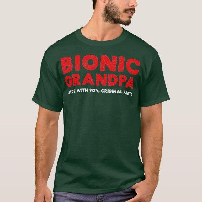 Mens Bionic Großvater Knee Angesagter Ersatz 90 T-Shirt (Vorderseite)