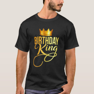 Mens Birthday King Crown Boy Teen Squad Party Gold T-Shirt
