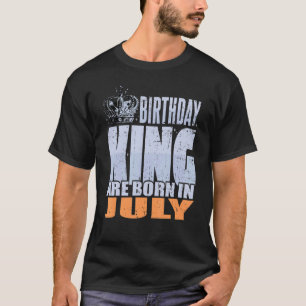 Mens Birthday King ist Geboren im Juli Geburtstag T-Shirt